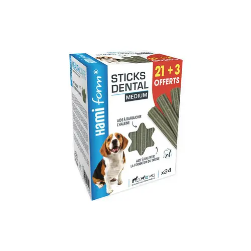 Extérieur malin:Dental sticks medium. La boîte de 21+3