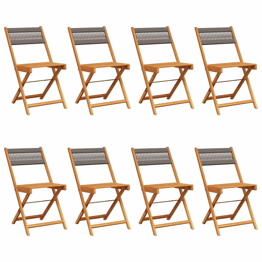 Chaises pliantes 8 pièces en bois d'acacia massif gris vidaXL – Réf. QQNVNCRHY9726462384