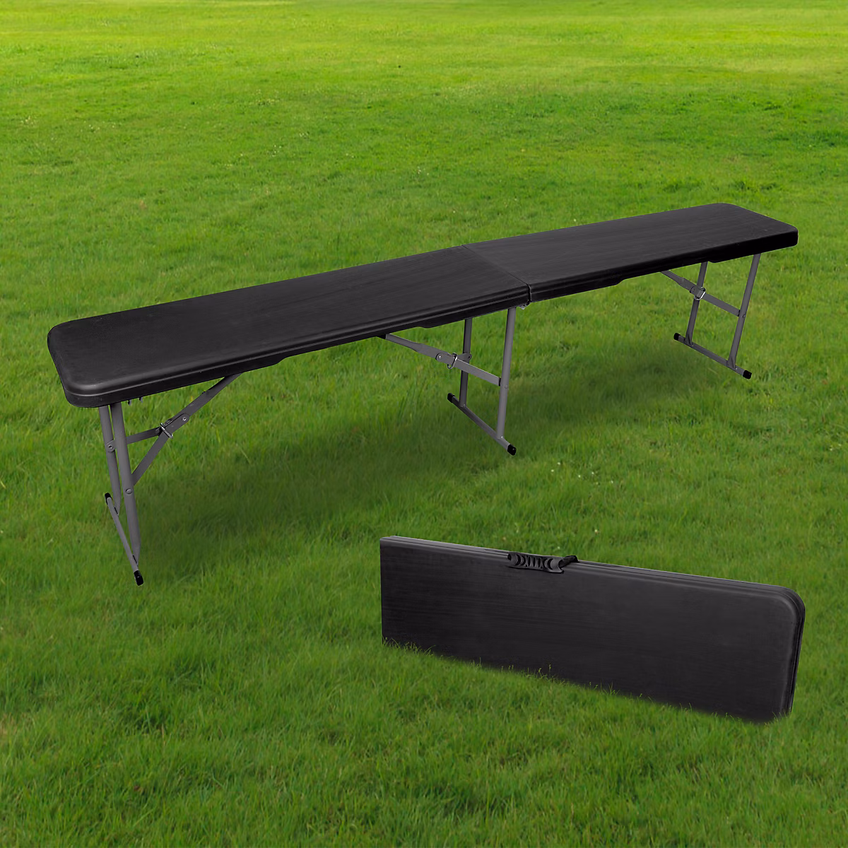 Salon et mobilier de jardin – Banc Noir Unique Pliable L180 x l28 x h43