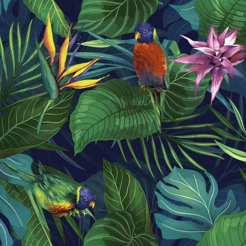 Une solution adaptée au jardin：Serviettes en papier 3 plis x 20 Jungle paraiso - 33 x 33 cm
