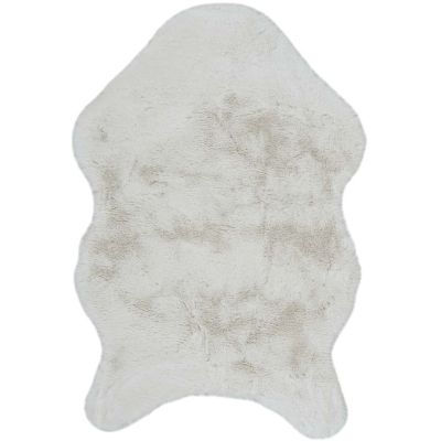 Tapis imitation fourrure poil fin 60x90 cm (Ivoire)