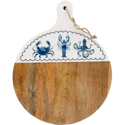Planche apéro en bois de manguier Mer (Ronde)
