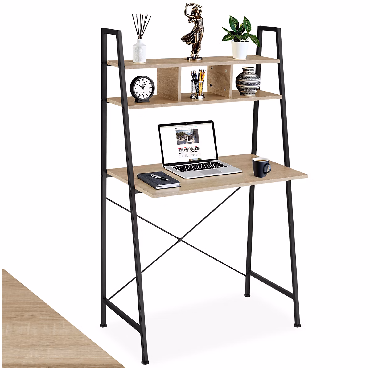 Aménagement bureau – Bureau Style industriel 3 Compartiments de rangement