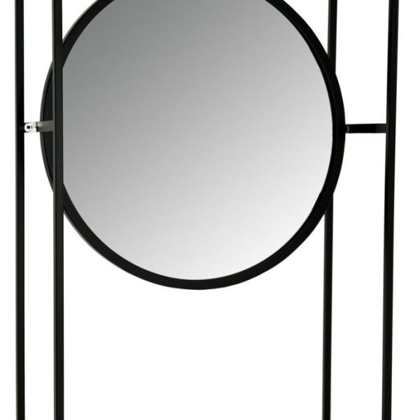 Miroir étagère en métal, verre et bois