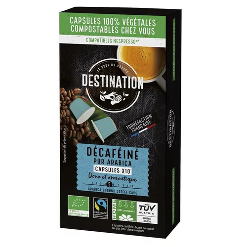 Pour donner du style à l’extérieur:café capsules compostable deca bio - 10 X 5,5 g