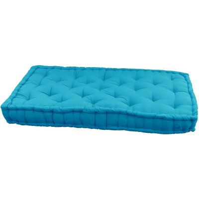 Coussin de palette en coton coloré 120 x 60 cm (Turquoise)