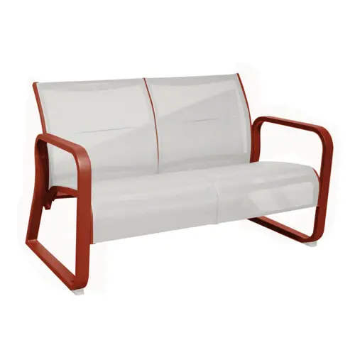 Malin pour le jardin:Canapé d'extérieur en aluminium coloris orange Quenza II - 128 x 83 x 78 cm