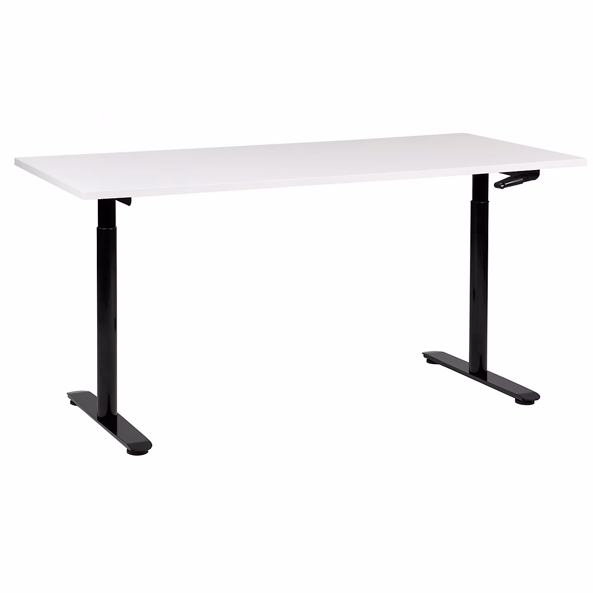 Aménagement bureau – Bureau réglable en hauteur manuellement DESTINAS 160 cm 72 cm Blanc/noir
