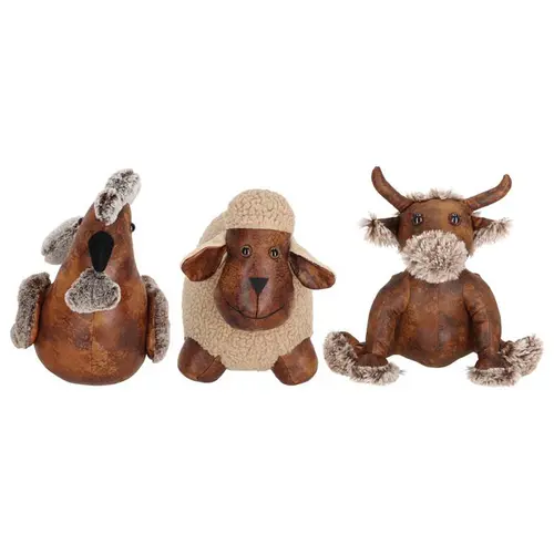 Jardin & équipement:Cale-porte animal de la ferme marron - 24 x 25,5 x 29 cm