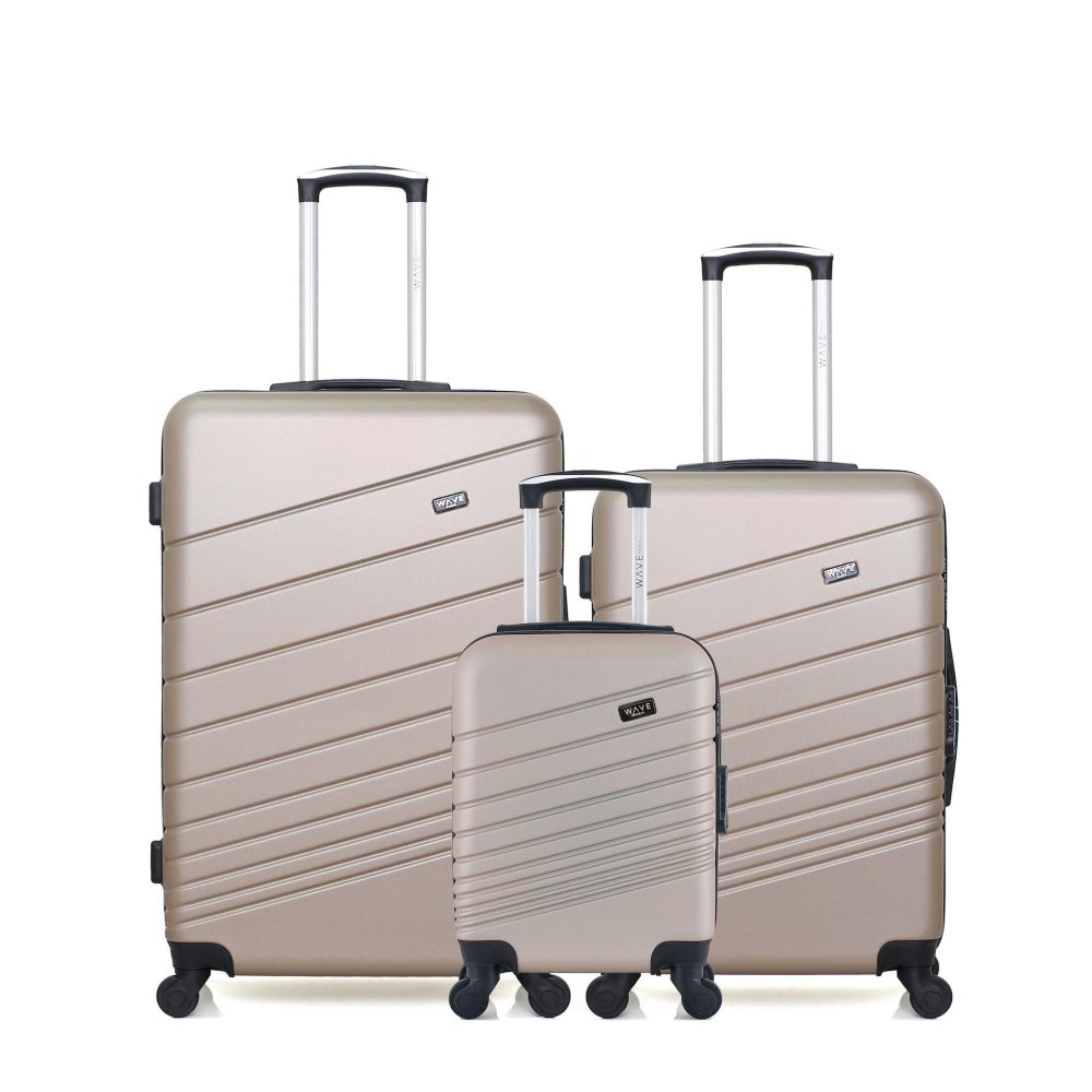 WAVE PARIS Lot de 3 - valises grand format, weekend et cabine xxs tigre