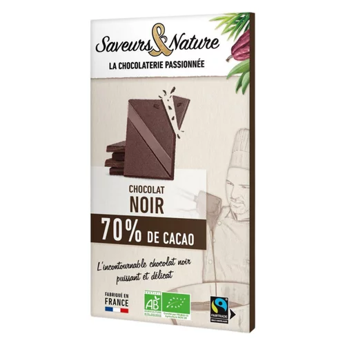 Pour votre jardin:Chocolat noir 70% bio Saveurs et Nature - 80 g