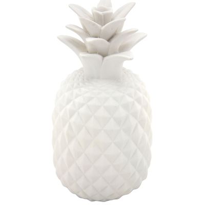 Ananas déco en résine blanche