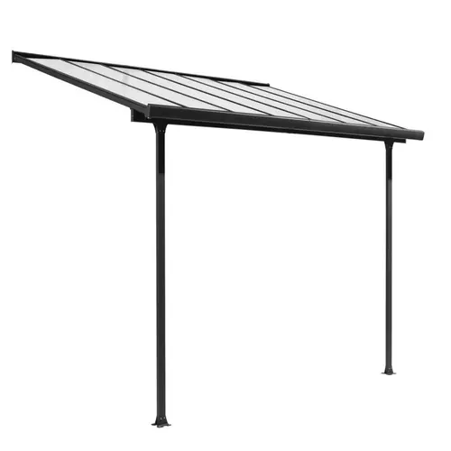 Vie extérieure：Toit terrasse coloris gris en aluminium - 3 x 3,07 m