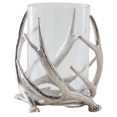 Photophore bois de cerf en aluminium (Diamètre 25cm)