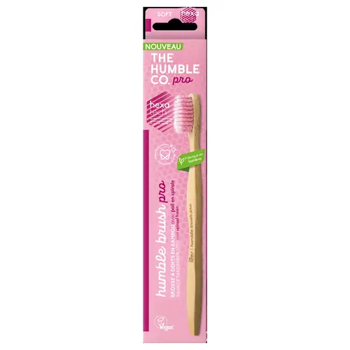 Idée jardin:Brosse à dents en Bambou Pro Line soft antibactérienne the Humble Co. - Rose