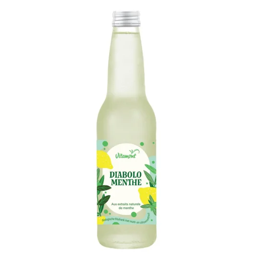 Adapté à votre jardin：Diabolo Menthe Bio en bouteille de verre Vitamont - 33 cl