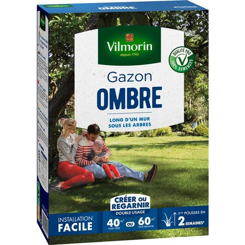 Jardin confort plus：Graines de gazon à semer gamme ombre Vilmorin - 1 kg