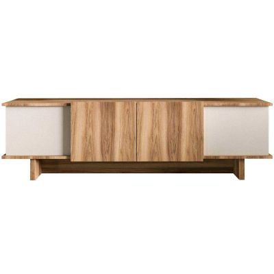 Meuble TV 4 portes en aggloméré Diana (Noyer et beige)