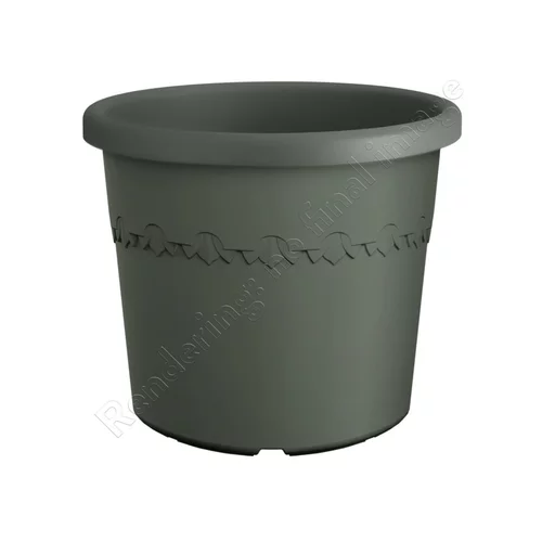 Pour mieux vivre dehors:Pot en plastique recyclé vert thyme green Elho Algarve Cilindro - Ø 58 x H 48 cm