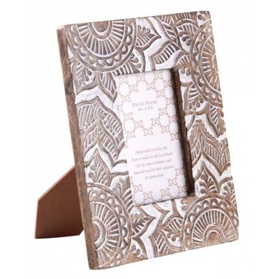 Cadre photo en manguier Mandala (Pour photo 10 x 15 cm)