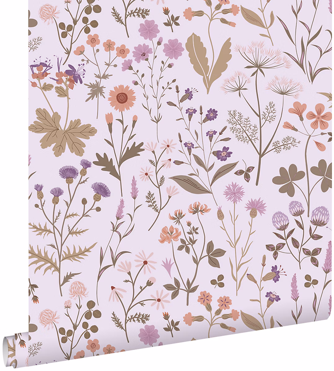 ESTAhome papier peint fleurs des champs violet 53 cm x 10.05 m | Papier peint