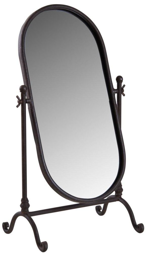 Miroir sur pied en métal laqué