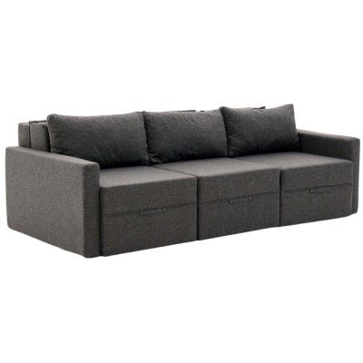 Canapé 3 places convertible avec coffre Saros (Anthracite)