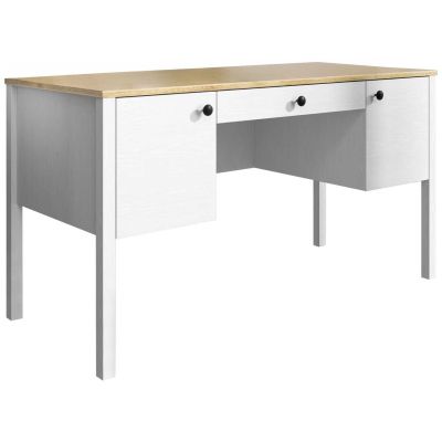 Bureau avec rangements en aggloméré Frannie (2 placards et 1 tiroir)