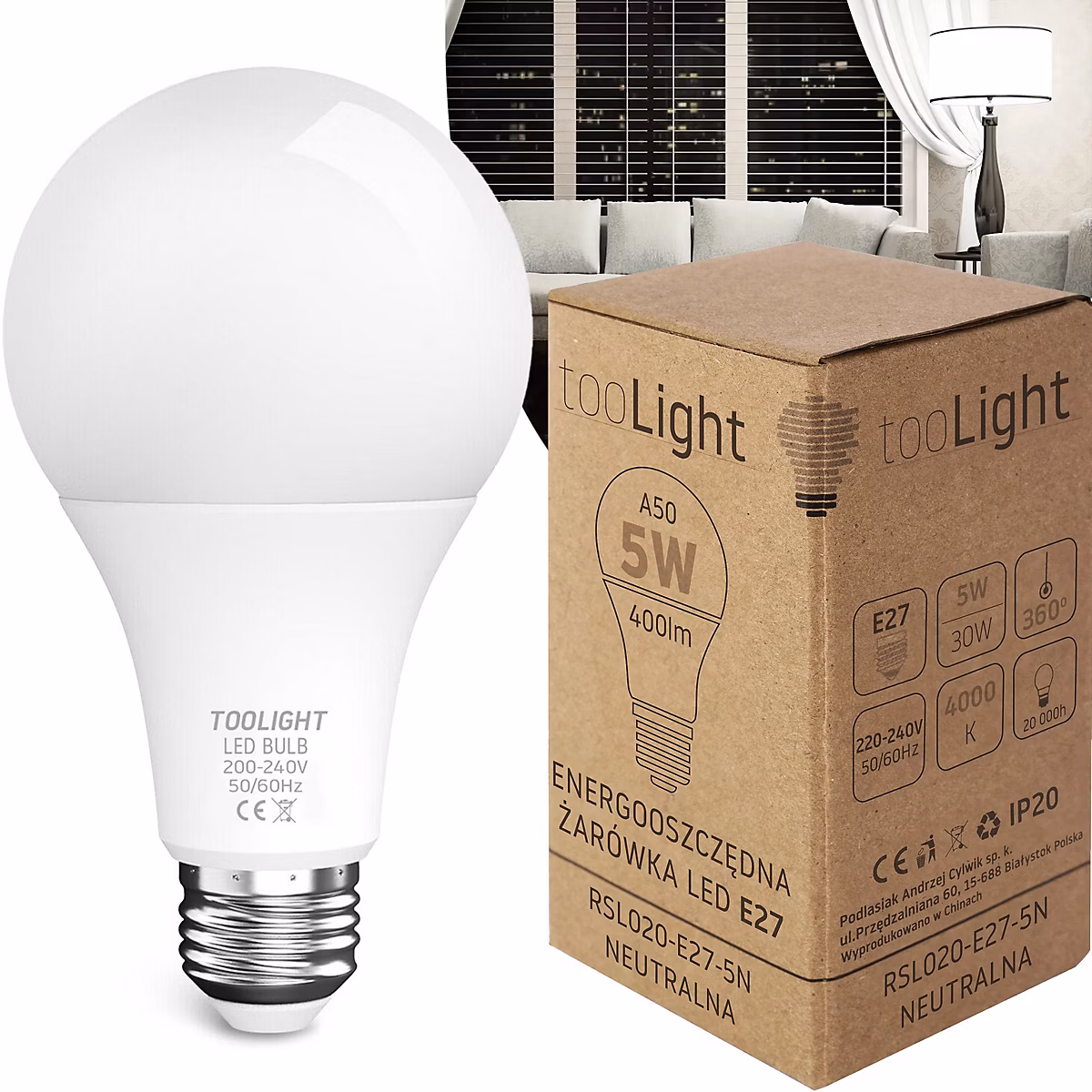 AMPOULE LED 5W CHAUDE E27 230V RSL020 – Réf. FNPKQCOUK9378184438