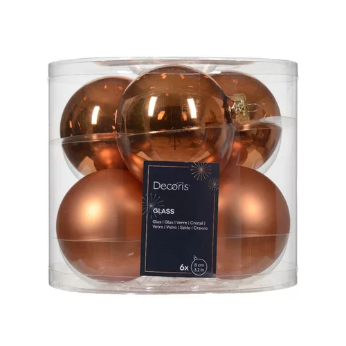 Jardin essentiel:Boite 6 boules en verre Rouge Kaemingk - Ø 8 cm