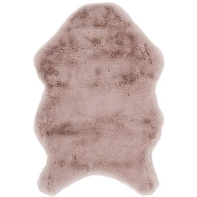 Tapis imitation fourrure poil fin 60x90 cm (Rose poudré)