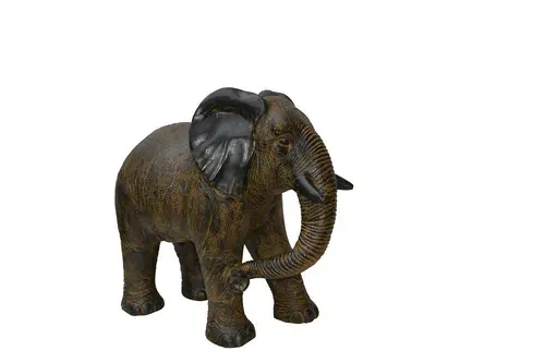 Équipement au jardin：Décoration pour jardin aquatique coloris noir en pierre reconstituée figurine éléphant SEDA Black Cooper - 100 cm