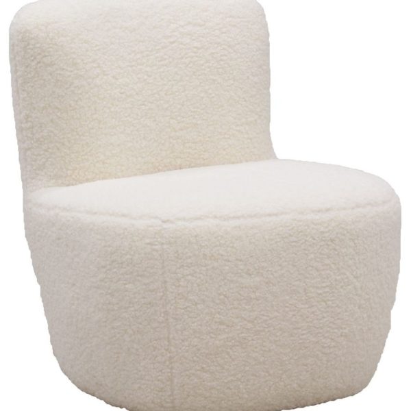 Fauteuil pouf en polyester et bois Nuage