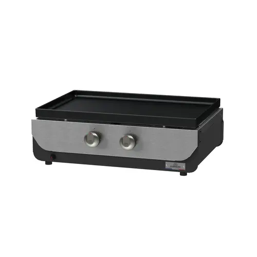 Jardin complet：Plancha gaz Original 260 duo noir Le Marquier - L 63 x P 49 x H 21 cm