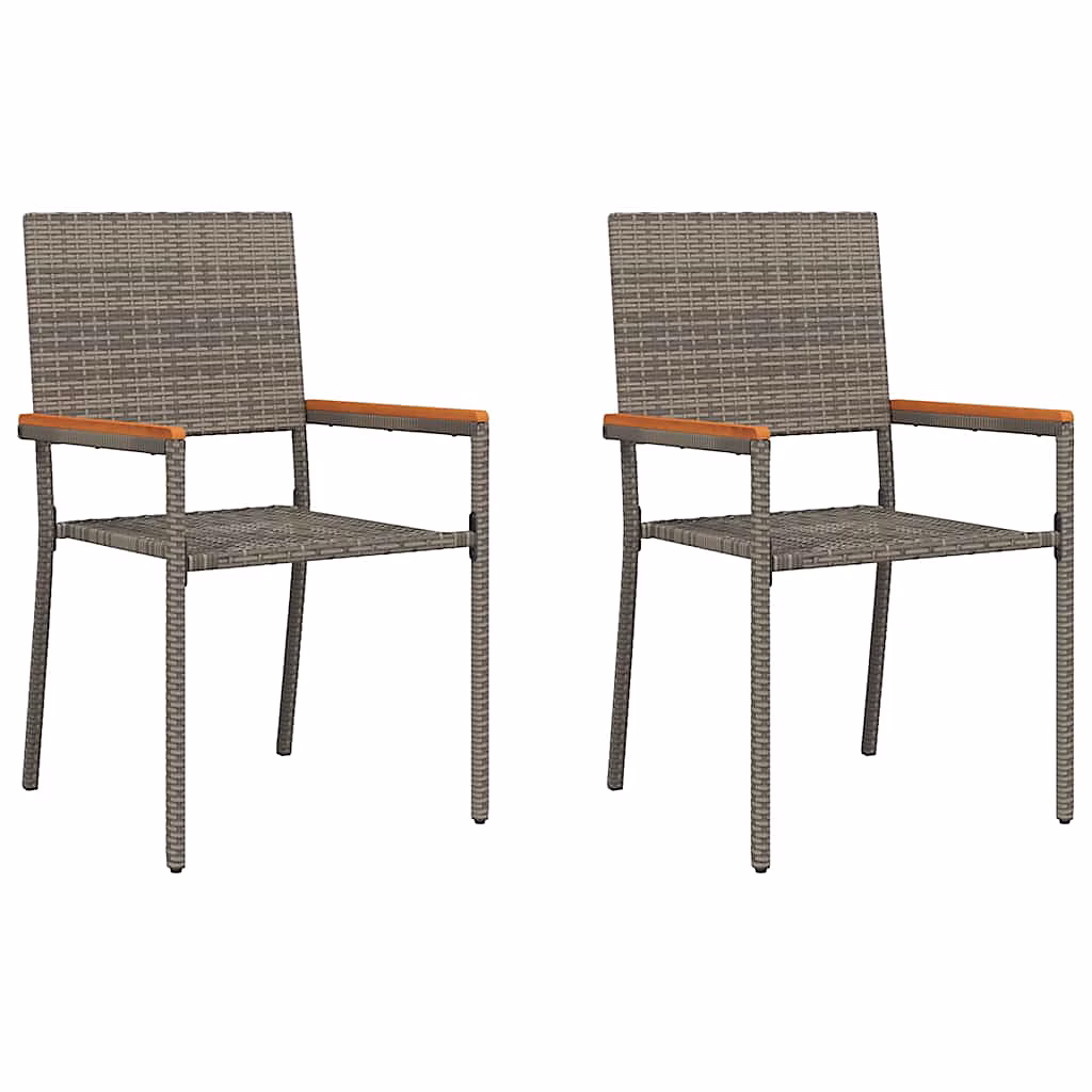 Salon et mobilier de jardin – Chaises empilables de jardin 2 pc Gris et marron vidaXL