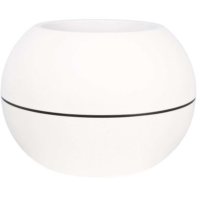Pot en plastique boule effet granit 40 cm (Blanc)