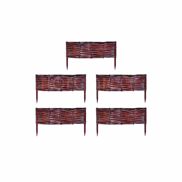Bordure de pelouse et de lit de fleurs en osier – FLORANICA, Clôture de pelouse en saule, 30 cm, 5 × 60 cm