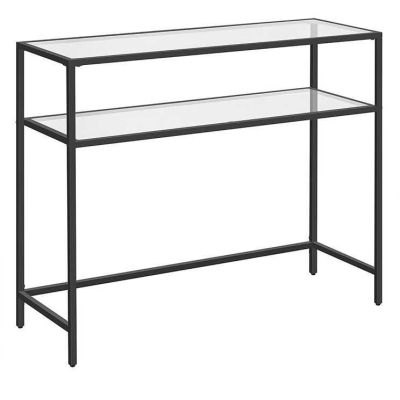 Console en métal et verre trempé Bryce (Noir)