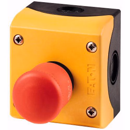 Arrêt d'urgence Eaton M22-PV/KC11/IY 22 mm rouge/jaune bouton champignon – déverrouillage par traction