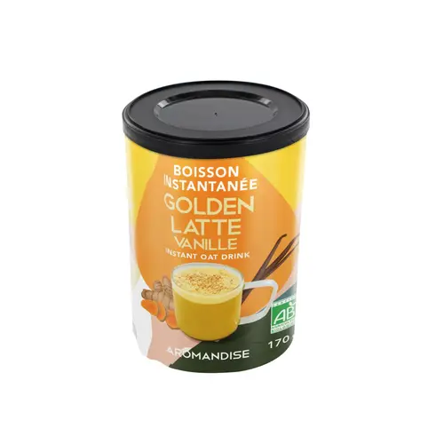 Ambiance jardin：Boisson instantanée Golden latte bio à la vanille Aromandise - 170 g