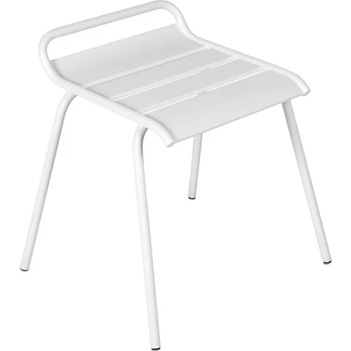 Jardin qualité:Tabouret coloris blanc en acier Monceau Fermob