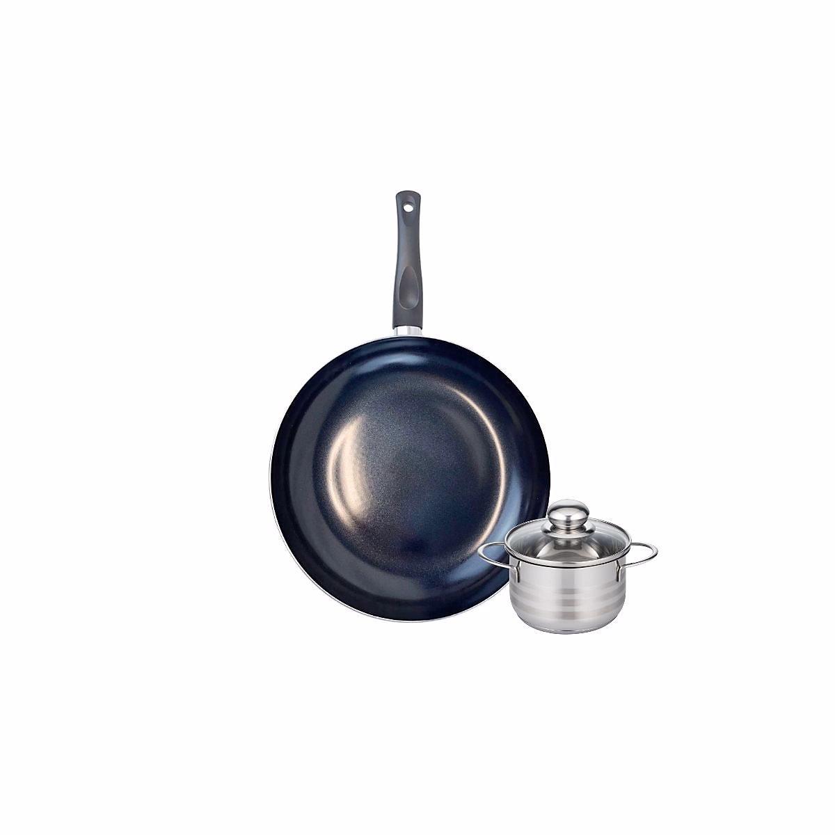 Matériel de cuisson – Ensemble de 1 Poêle de cuisson 28 cm et 1 faitout 12 cm Elo Prima Brillant