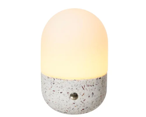 Jardin confort:Lampe nomade à LED blanc/blanc chaud en coquilles d’huîtres recyclées - Ø 8,5 x H 13 cm