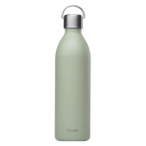 Un choix malin pour le jardin:Bouteille isotherme en inox recyclé coloris vert tilleul Qwetch Active Matt - 1000 ml