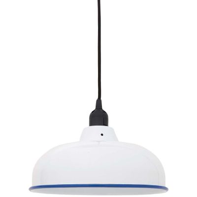 Suspension en métal émaillé 26.5 cm x 11.5 cm (Blanc)