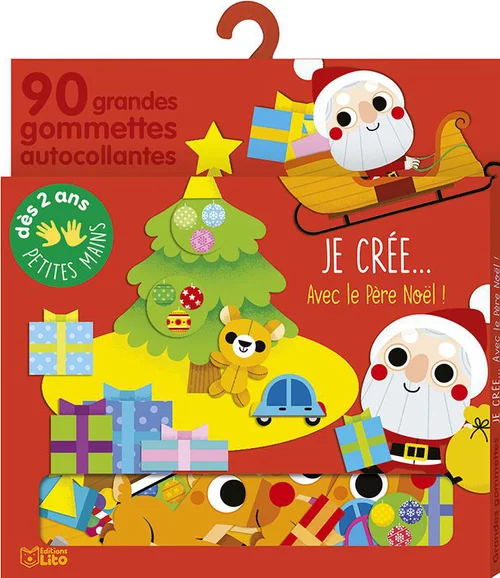 Extérieur fonctionnel:90 grandes gommettes autocollantes - Je créé...Avec le Père Noël - Lito