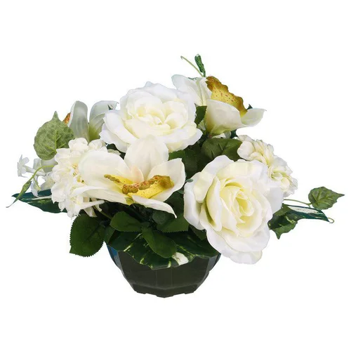 Sélection maison:Coupe de fleurs artificielles rose orchidée zinnia
