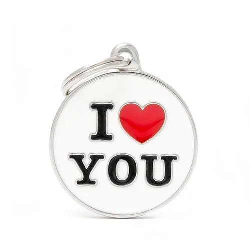 Choix nature：Médaille charms I love you pour chien en métal