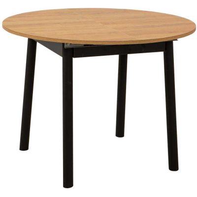 Table repas ronde en aggloméré avec allonge Oliver (Chêne)