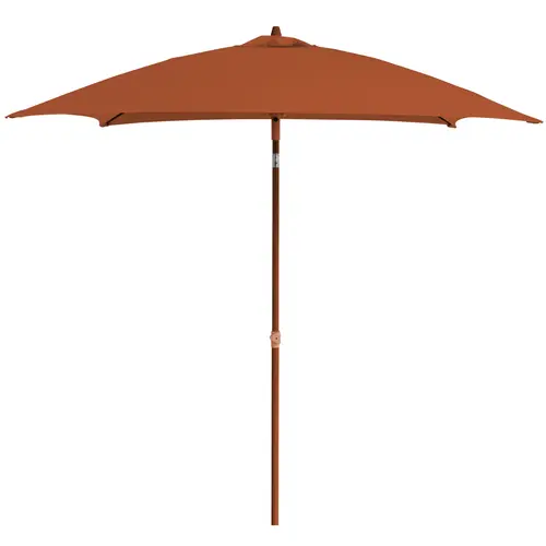 Facile à intégrer au jardin：Parasol droit carré en aluminium coloris brique - 200 x 200 cm